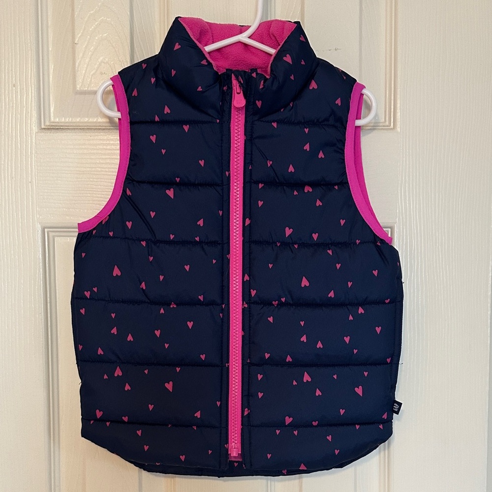 GAP Navy and Pink Heart Vest for Kids